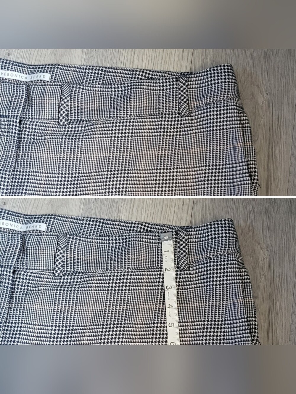 Veronica Beard Gemini Linen Blend Houndstooth Plaid Crop Pant in Navy Multi, 26 - Picture 9 of 16
